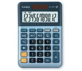 Casio MS-120EM / Tischrechner / 12-stellige Anzeige / Duale Stromversorgung (Solar/Batterie) / Margenberechnung