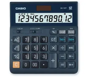 Casio DH 12 ET / Tischrechner / 12-stellige LCD-Anzeige / Duale Stromversorgung / Mehrwertsteuerberechnung