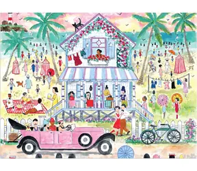 Galison Puzzle Strandhaus aus den Goldenen Zwanzigern / 1000 Teile / 68,6 x 50,8 cm