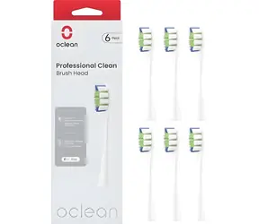 Oclean Professional Clean Bürstenkopf P1C1 weiß (6 Stück) / Ersatzköpfe / Oclean Schallzahnbürsten / mittel