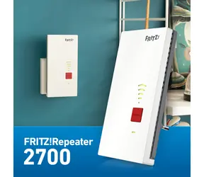 AVM FRITZ! Mesh Set 2700 (3-teilig) weiß-grau / Mesh-WLAN-System / Wi-Fi 7 / bis zu 6,5 Gbit/s / LAN