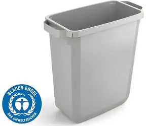 Durable DURABIN ECO 60 l grauer Abfalleimer / rechteckig / aus Recyclingkunststoff / stapelbar