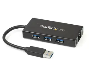 StarTech ST3300GU / für Netzwerkverbindung / 3x USB 3.0 / integrierter Hub / RJ45 Gigabit-Ethernet