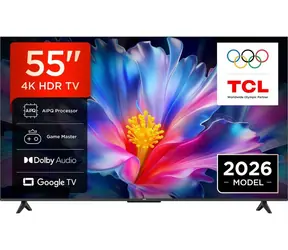 55" TCL 55P6L Fernseher, schwarz, 4K UHD, Google TV, DVB-T2/C/S2, WLAN, Bluetooth, 20-W-Lautsprecher