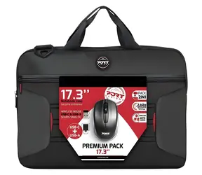 PORT DESIGNS Premium Pack 17,3" schwarz / Laptoptasche / mit kabelloser Maus