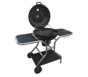Cattara Holzkohlegrill PESCARA 55 cm / Grillrost  54 cm / Edelstahldeckel mit Thermometer / mobil