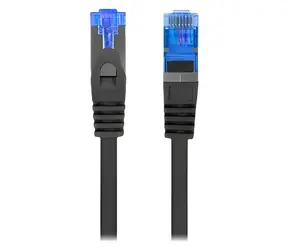 Lanberg CAT6A S/FTP CCA 0,5 m schwarz / Patchkabel / LSZH / Fluke-geprüft / 500 MHz