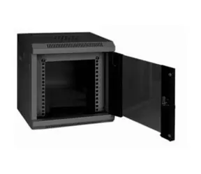 Eurocase GMC3212 schwarz / Wandschrank / 12 HE / 350 × 280 × 611 mm / Glastür