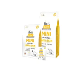 Brit Care Mini Grain Free Hair & Skin 400 g / Alleinfuttermittel für Hunde / hypoallergen / Pflege für Fell und Haut