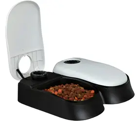 TRIXIE Futterautomat für Katzen und kleine Hunde / 2 × 300 ml / 48 Stunden / weiß