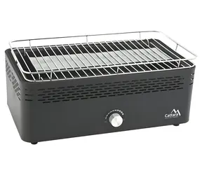 Cattara GREG / Tischgrill mit Holzkohle / Grillrost 44,5 x 25,5 cm / Anzündventilator