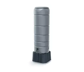 Prosperplast VUELTA hellgrau 110 l / Regentonne / Kunststoff / 39,6 x 130,5 cm / mit Zapfhahn