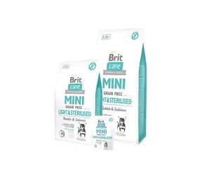 Brit Care Mini Grain Free Light Sterilised 400 g / Alleinfuttermittel für Hunde / Hypoallergen / Übergewicht