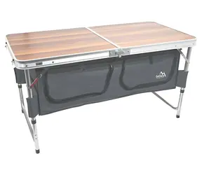 Cattara BLED / Klappbarer Campingtisch / 120 x 60 x 55-70 cm / Aluminium