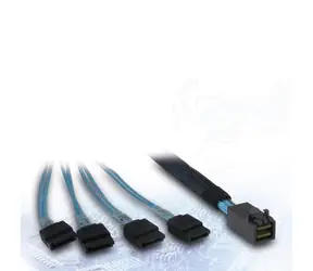 Inter-tech Kabel SFF-8643 auf 4X SATA / Kabel / 4X SATA 7-Pin / Edelstahl / 0,5 m
