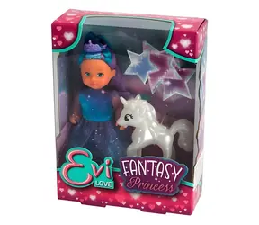 Simba Puppe Evička Fantasy-Prinzessin mit Einhorn / Puppe / 12 cm