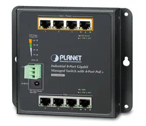 Planet WGS-804HPT / Switch / 8x Gigabit / PoE+ 144 W / Managed / Wandmontage