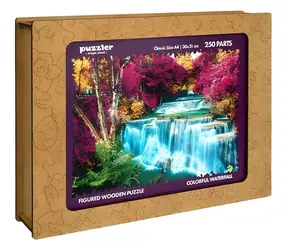 PUZZLER Holzpuzzle Bunter Wasserfall / 250 Teile / 297 x 210 mm