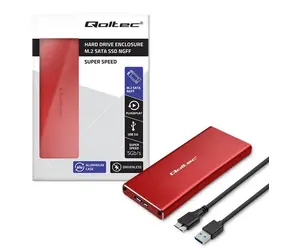 Qoltec Externes Gehäuse für 4X M.2 SSD rot / Externes Gehäuse / SATA / NGFF / USB 3.0