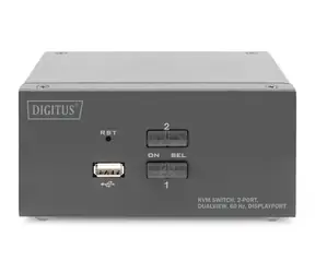 Digitus DS-12862 / KVM-Switch / DisplayPort / DualView / 2 Ports / 4K Ultra HD