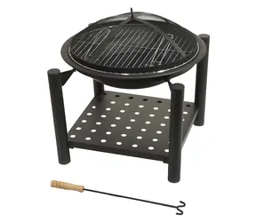 Feuerstelle Cattara SABATINI mit Grillrost und Deckel /  48 cm / 54 x 55 x 54 cm