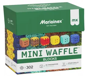 MARIOINEX Waffelbausteine Mini-Bauset / 303 Teile / 2 Figuren / ab 3 Jahren