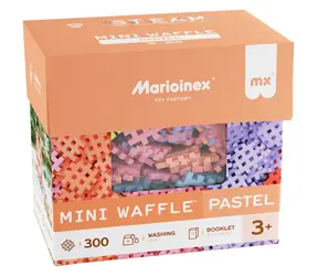 MARIOINEX Waffel Mini Pastell-Baukasten / 300 Teile / ab 3 Jahren / Aufbewahrungsbox