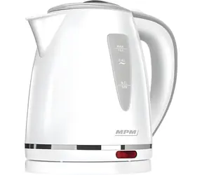 MpM MCZ-64 weiß / Wasserkocher / 1200 W / 1 l / 360° drehbarer Sockel / herausnehmbarer Filter