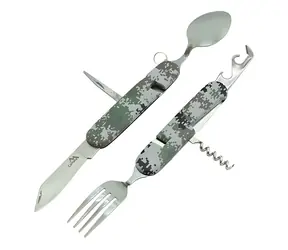 Cattara DIGI CAMPER Taschenmesser 11 cm / Edelstahl / multifunktional / Löffel, Gabel, Flaschenöffner