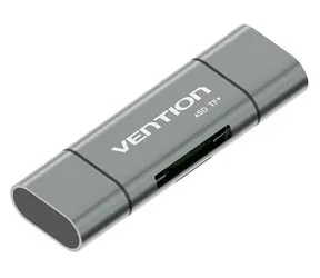 Vention Speicherkartenleser USB 3.0/USB-C grau / Speicherkartenleser / SD / microSD / 5000 Mbit/s