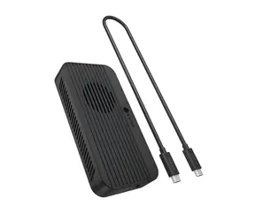 Icy Box IB-1980M-80G schwarz / Externes Gehäuse für M.2 NVMe SSD / PCIe 4.0 / USB4 80 Gbit/s / integrierter Lüfter