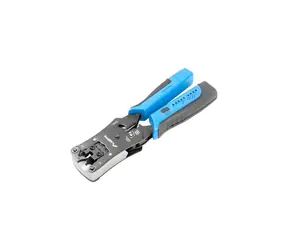 Lanberg Crimpzange mit Prüfgerät RJ45, RJ11, RJ12 / Crimpzange / RJ-45 / RJ-11 / RJ-12 / schwarz
