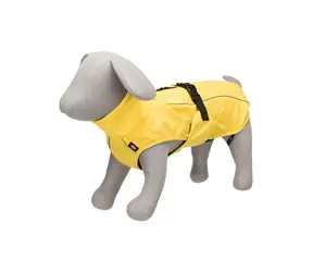 TRIXIE Regenmantel VIMY gelb L 55 cm / Für Hunde / Polyester / Wasserdicht / Verstellbarer Riemen