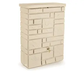 Prosperplast Regenwasserfass MAURANO Strohgranit / 300 l / 40 x 118 cm