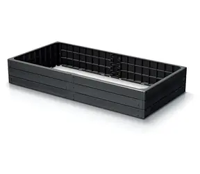 Prosperplast BASE Woody Anthrazit / Hochbeet / 149,2 x 75,6 x 25 cm / Kunststoff