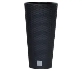 Prosperplast Rato Tubus mit Einsatz anthrazit 25 cm / Blumentopf / Volumen 15,5 l / Höhe 47,6 cm