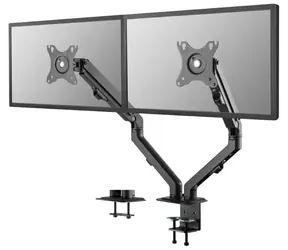 Neomounts FPMA-D650DBLACK schwarz / Tischhalterung für 17-27 Zoll / Klemme / VESA 100x100 / Tragkraft 2x7kg / für 2 Displays