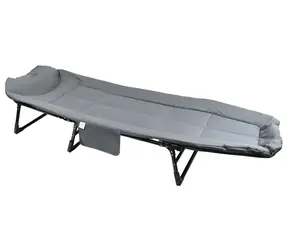 Cattara Sofa grau / Klappbare Campingliege / verstellbar / Tragkraft 120 kg / 200 x 65 cm