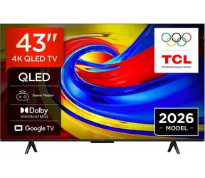 43" TCL 43P7L Fernseher, schwarz / QLED / 4K UHD / Google TV / WLAN / Bluetooth / HDMI / 20-W-Lautsprecher