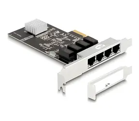 DeLock PCI Express x4 / Netzwerkkarte / 4X RJ45 / Gigabit-LAN / Realtek RTL8111H