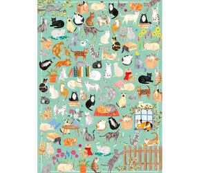 GIBSONS Puzzle The Art File: Katzenleben / 1000 Teile / 49 × 68 cm