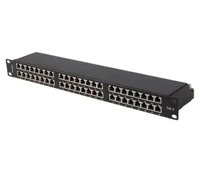 Lanberg Patchpanel, 48 Ports, 1 HE, 19 Zoll, CAT.5E FTP, schwarz / Patchpanel / 19 Zoll / 48 Ports / CAT.5E FTP, geschirmt
