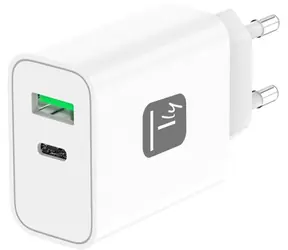 Techly GaN 30W / Ladegerät / USB-C PD, USB-A QC 3.0 / weiß