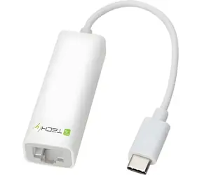 Techly USB-C auf Gigabit-Ethernet-Adapter, weiß / Adapter / USB-C / RJ45 / 10/100/1000 Mbit/s