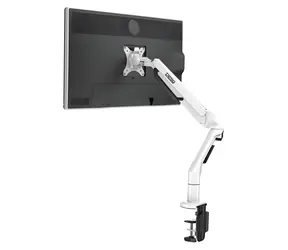 DESQ Monitorhalterung weiß / Halterung für einen Monitor / Gasfeder / VESA 75x75, 100x100 / Tragkraft 3-12 kg