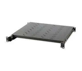 Intellinet ausziehbarer Rackboden, schwarz / Rackboden / 19" / 1 HE / Tragfähigkeit 40 kg / Tiefe 415-665 mm