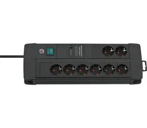 Brennenstuhl Premium-Line schwarz / Überspannungsschutz / 8 Steckdosen / 3 m Kabel / 60.000 A / IP20