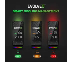 Evolveo QuietCool7 schwarz / CPU-Kühler / LCD-Display / 6 Heatpipes / 120-mm-Lüfter / ARGB