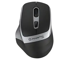 Powerton LIFE FLIXO schwarz-silber / Kabellose Maus / optisch / 1600 DPI / 6 Tasten / 2,4 GHz