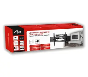 ART AR-65 schwarz / Wandhalterung für Monitor / 600 x 400 mm / 32"-80" / bis zu 60 kg